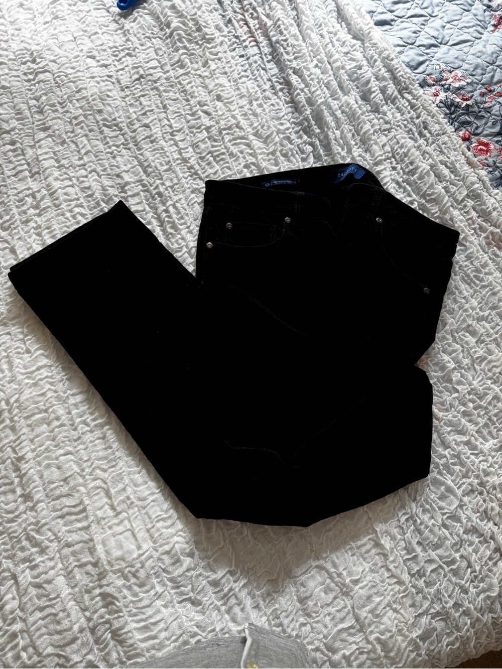 Talbots Women's Straight Leg Jeans - Black Velveteen
